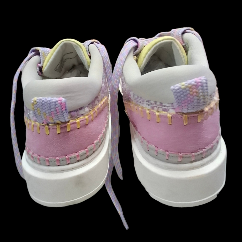 Steve Madden Charly Girl Youth Woven Multi Pastel Lace-Up Sneakers   Kids Size 4 - Picture 10 of 16